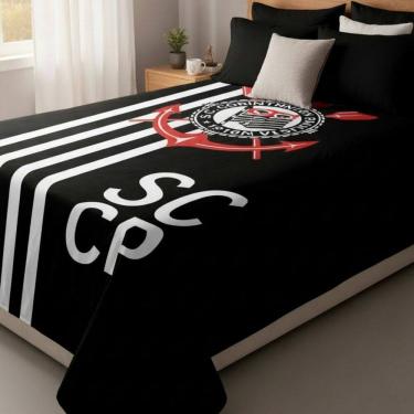 Imagem de Cobertor de Casal Corinthians Aveludado Raschel Clube 1,80x2,20 Jolitex