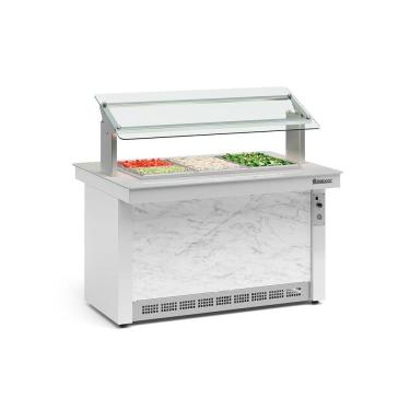 Imagem de Buffet Refrigerado 6 Cubas Gbrf140 Gelopar 6gns 220v Branco E Mármore