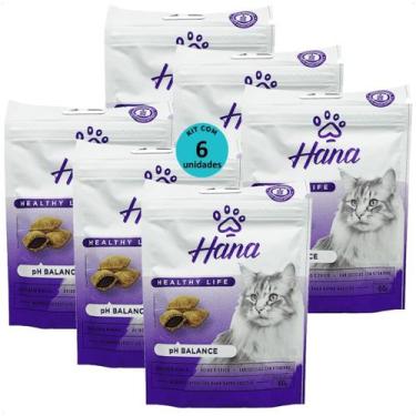 Imagem de Snack hana healthy life ph balance para gatos adultos 60g kit com 6