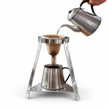 Imagem de Suporte Mariquinha para Coar Café em Aço Galvanizado Artesanal - SF61 