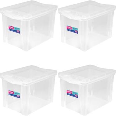 Imagem de Kit 4 Caixas Organizadoras Plásticas 30L com Trava Ordene In