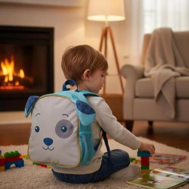Imagem de Mochila Infantil Com Alças - Cachorro Azul - Clio Pets