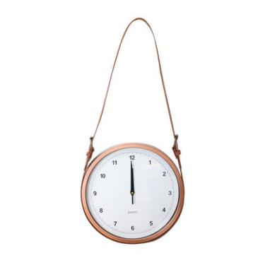 Imagem de Relogio de parede decorativo com alça 30cm - Golden Rio, GOLD ROSE