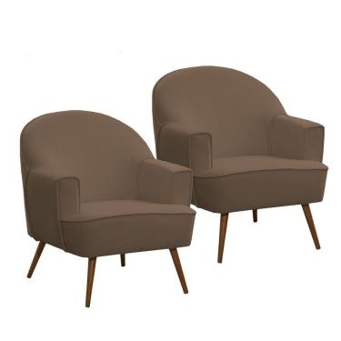 Imagem de Kit 2 Poltronas Agata em Madeira Eucalipto Movellu Home