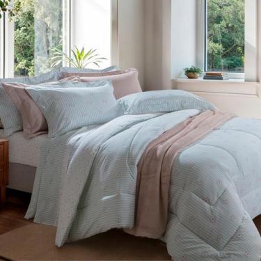 Imagem de Cobreleito Solteiro 200 Fios Kacyumara Vintage 02 Pçs Pivone - Casa K 