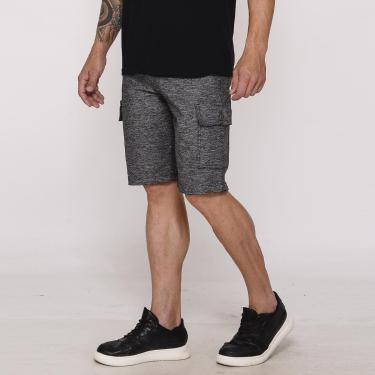 Imagem de Bermuda Masculina Cargo Sarja Elástica Bolsos Laterais Casual Confortável-Masculino