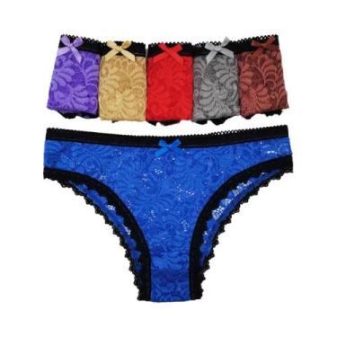 Imagem de Calcinha de algodão feminina sexy renda transparente cuecas lingerie í