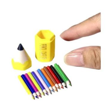 Imagem de Caneta Colorida, Mini Lápis, Material Escolar, 10 a 12 Peças, Brinqued