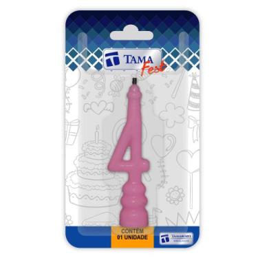 Imagem de Vela De Aniversário Números Rosa Com 1 Un. - TAMAROZZI EMBALAGENS