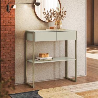 Imagem de Aparador Off White Ouro Velho Dijon 2 Gavetas com Vidro 80cm Industria