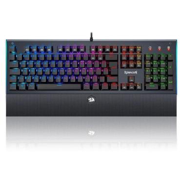 Imagem de Teclado Mecânico Gamer Redragon Aryaman V2, RGB, Switch Blue, N-Key, ABNT2, Preto