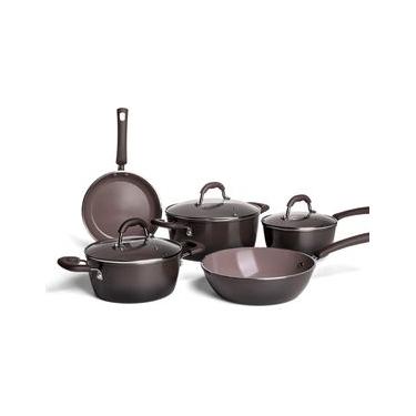 Imagem de Jogo de Panelas Brinox Antiaderente Ceramic Life 5 Peças Select com Indução Carbono Preto