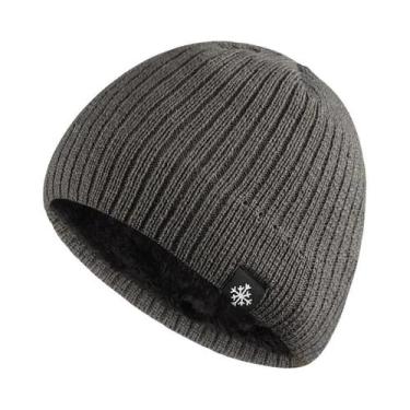Imagem de Gorro De Inverno Unissex Tricotado Em Cor Sólida, Quente, Para Esporte