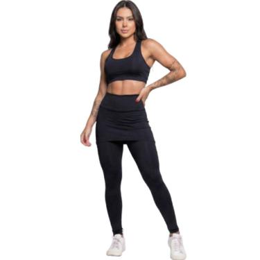 Imagem de Calça Legging Com Saia Bella Fiore Academia Tapa Bumbum Treino Suplex Moda Fitness Musculação-Feminino