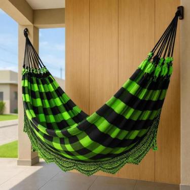 Imagem de Rede de Dormir Casal 100 Algodão Reforçada 4,50m  Luxo e Conforto Mode