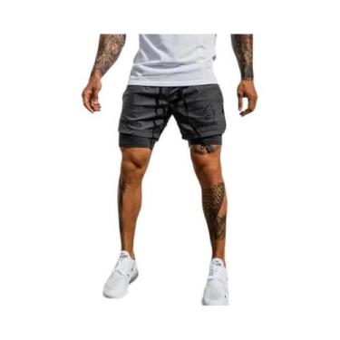 Imagem de Shorts Masculinos 2 Em 1 Para Corrida, Jogging E Treino, Secagem Rápid