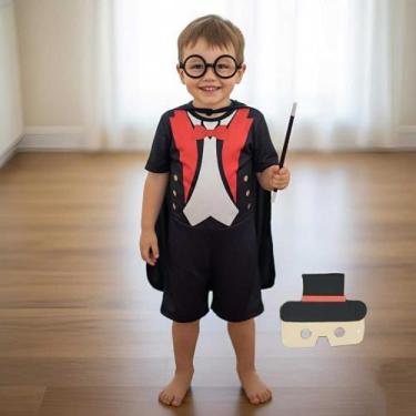 Imagem de Fantasia Infantil roupa Mágico com máscara - MWM MODAS, C, Óculos, Var