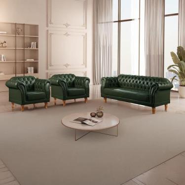 Imagem de Conjunto Sofá e Poltronas Chesterfield Duque - Zurc Decor