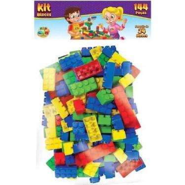 Imagem de Kit de blocos com 144 Peças - GGB Plast Brinquedos