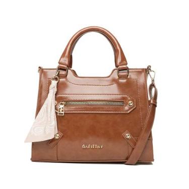 Imagem de Bolsa Feminina Rafitthy Tote Média Envernizado Caramelo, Caramelo, Úni