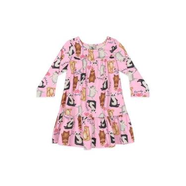 Imagem de Vestido Bebê Cotton Manga Longa Quimby, Rosa