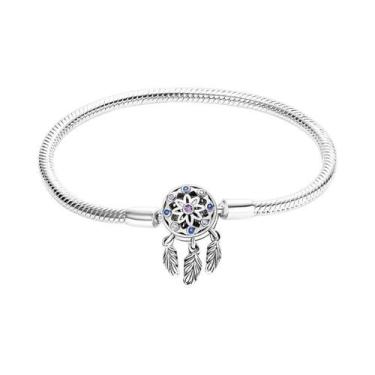 Imagem de Pulseira De Prata Esterlina 925 Com Floco De Neve E Apanhador De Sonho