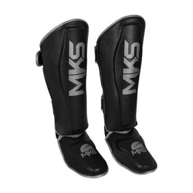 Imagem de Caneleira de Muay Thai e Kickboxing MKS Energy V2 Black &amp Silver, M