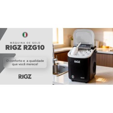Imagem de Máquina De Gelo Portátil 100w 12kg Preta Bivolt Automática - RIGZ, 110