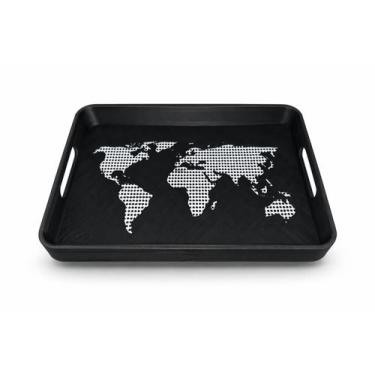 Imagem de Bandeja One World Mapa Mundi 23cm x 16,5cm - TOPSTUDIO3D