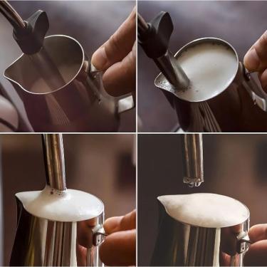 Imagem de Leiteira Pitcher Espumador em Aço Inox 350ML para Café Cappuccino Latte Prata Day Days