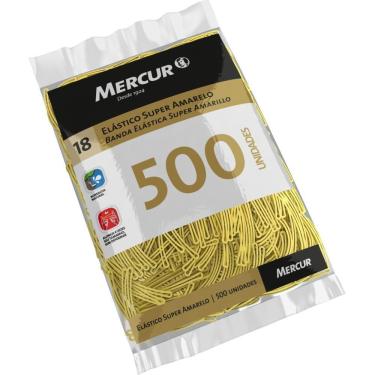 Imagem de Elástico Mercur N.18 Super de Borracha Natural Pacote com 500 Unidades Amarelo
