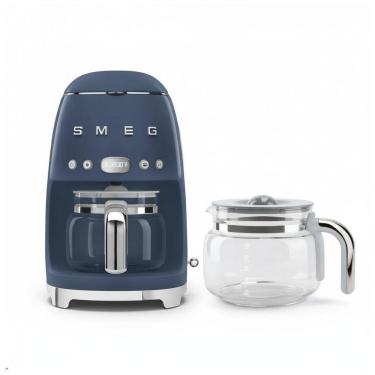 Imagem de Cafeteira Gotejamento Retro Smeg – 10 xícaras Programável com Jarra Extra Azul Marinho, DCF02 DCF12 – 120V