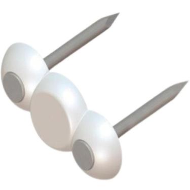 Imagem de Grampo Miguelão Duplo Prego Aço Cartela 20 Unidades Branco - NoBrand