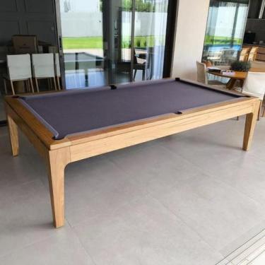 Imagem de Mesa de Sinuca e Jantar Ágata em Madeira Maciça com Ardósia e Tampa - 