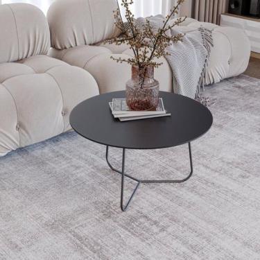 Imagem de Mesa de Centro Trude Redonda 30cm x 67cm x 67cm Preto - Previlege