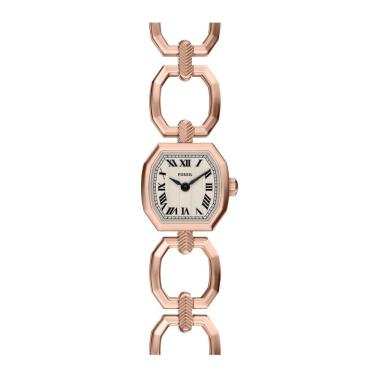 Imagem de Relógio Feminino Harlow Rosé Analógico em Aço com Mostrador Branco e Cor Rosé Fossil ES5484-1BN