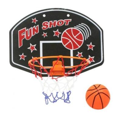 Imagem de Cesta De Basquete Infantil Mini Tabela Brinquedo Com Bola - DM Toys