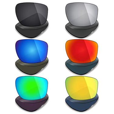 Imagem de 6 pares de lentes polarizadas de substituição Mryok para óculos de sol Oakley Sliver F dobráveis – Stealth preto/vermelho fogo/azul gelo/prata titânio/verde esmeralda, ouro 24K