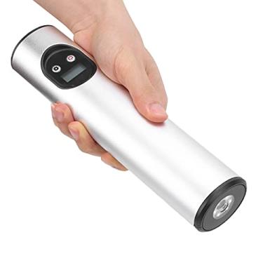 Imagem de VGEBY Bomba de ar sem fio, recarregável, display digital, inflador de pneu, compressor de ar portátil (prata)