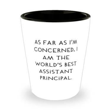 Imagem de Funny Assistant principal Shot Glass, tão longe quanto sou ou presentes para amigos, presente de colegas de trabalho, copo de cerâmica para assistente principal