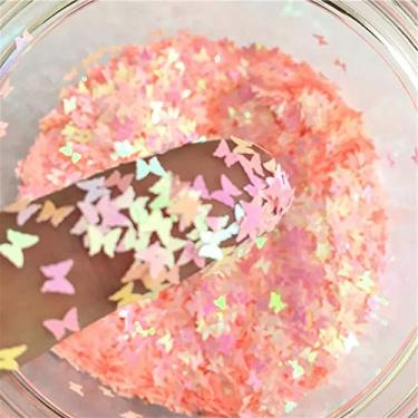 Imagem de Borboleta Confetes Glitter Laser Laser Laser para artesanato faça você mesmo, Decoração de arte de unha, Decoração de festa - 10g, Rosa pérola
