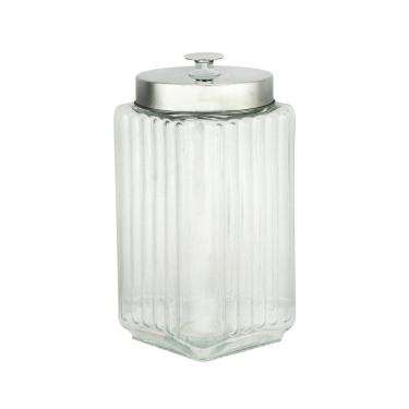 Imagem de Porta Mantimento Vidro Tampa Metal 1,6 L 11X19Cm Lyor