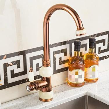 Imagem de Torneiras de lavatório giratórias de 360 ​​graus Euro ouro torneiras de lavatório de luxo torneiras altas torneiras de 1 manopla vaidade misturadora de furo único torneiras de água, WB, 075RG