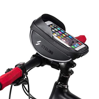 Imagem de AKT Bolsa de bicicleta à prova d'água Bolsa de guidão frontal Bolsa de tubo superior 6" Capa para telefone MTB Road Bike Touch Screen Bolsa de grande capacidade