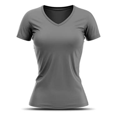 Imagem de Camiseta UV Protection Feminina Manga Curta Adstore Cinza UV50+ Dry Fit Secagem Rápida (M)