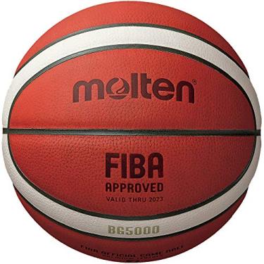 Imagem de Molten Bola de basquete de couro da série BG, aprovada pela FIBA - BG5000, tamanho 7, 2 tons (B7G5000)