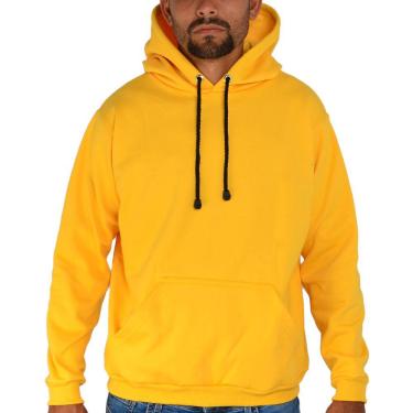 Imagem de Moletom Com Capuz Canguru Flanelado Liso Com Punho De Frio