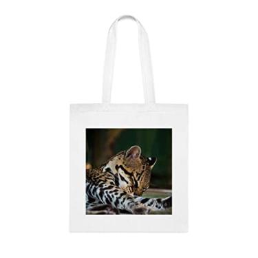 Imagem de Ocelot Resting, sacola de descanso Ocelot, sacola de descanso para casa, bolsa de ombro para descanso de celotte, bolsas reutilizáveis para descanso de ocelotte, ideia de presente