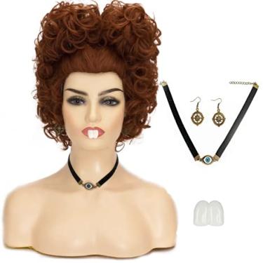 Imagem de Peruca Loira Platina | Coraline Longa Ondulada Bonde Peluca Peruca Realista Curly Sintética Branca Loira Diária (Vermelho-Marrom)