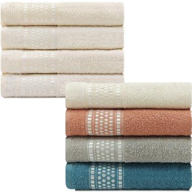 Imagem de Jogo de Toalha 4 peças Banho Algodão Nara Atlântica - Emcompre